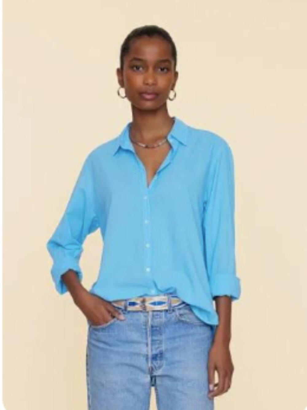 XiRENA Cotton Sydney Blue Button Up Shirt XL
